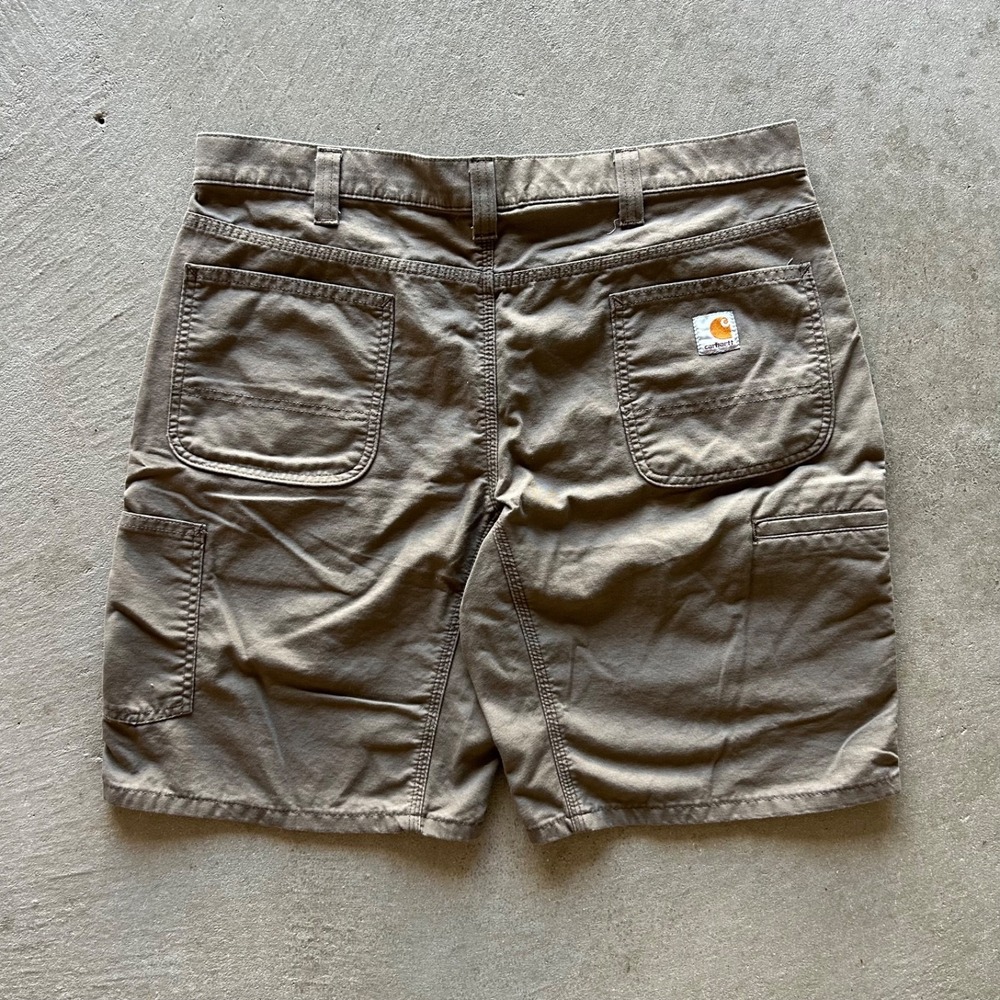 Vintage Carhartt Carpenter Shorts Size 38 Brown Relaxed Fit 10" Inseam Workwear